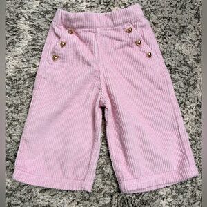 Old Navy Pink Corduroy Wide-Leg Kids Pants with Heart Buttons